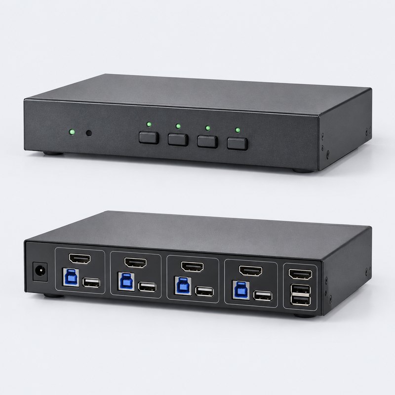 4 口工业 KVM 切换器 XF-KVM4